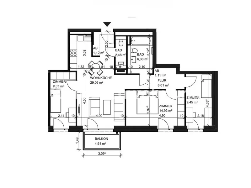 Tauschwohnung: 4 schöne, helle Zimmer neu Bau, gegen kleine Wohnung — photo 1
